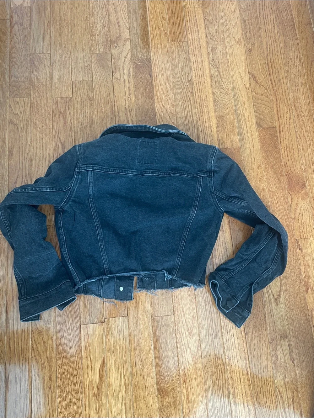 Hollister Black Cropped Denim Jacket for Kids